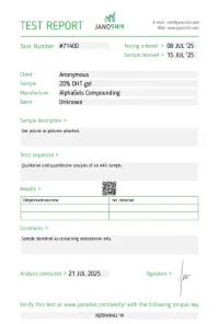 Janoshik lab test - 20% Alpagels DHT.webp